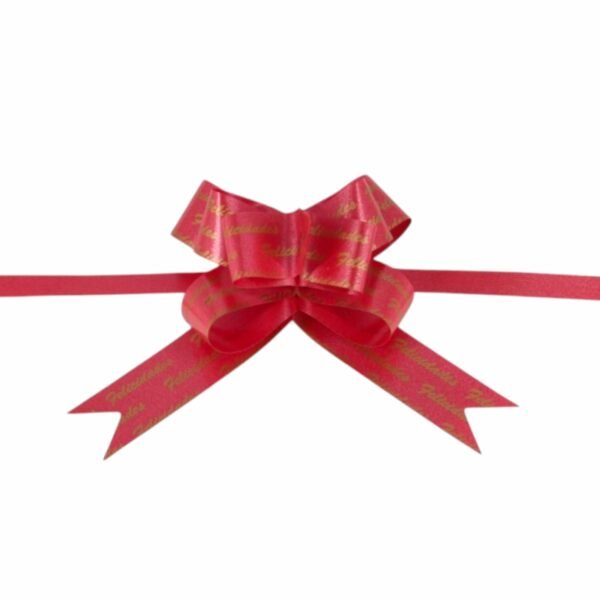 Moño Felicidades Mediano Paquete 50 piezas 50x2.5 cm
